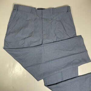 New Adjust A Band Men's Blue Dress Pants Expandable Flat Front Straight Sz 40M